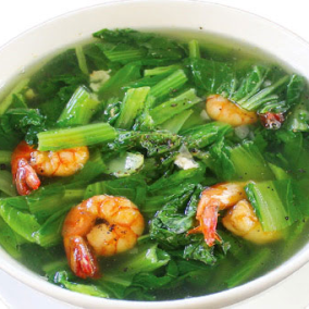 CANH CẢI NẤU TÔM