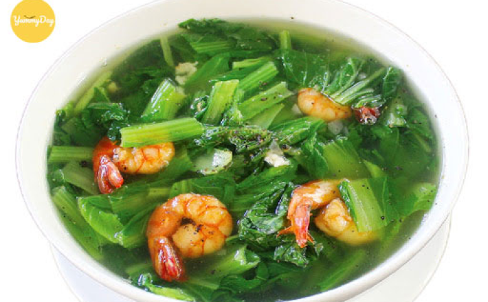 CANH CẢI NẤU TÔM