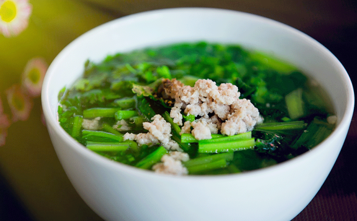 CANH CẢI THỊT BẰM